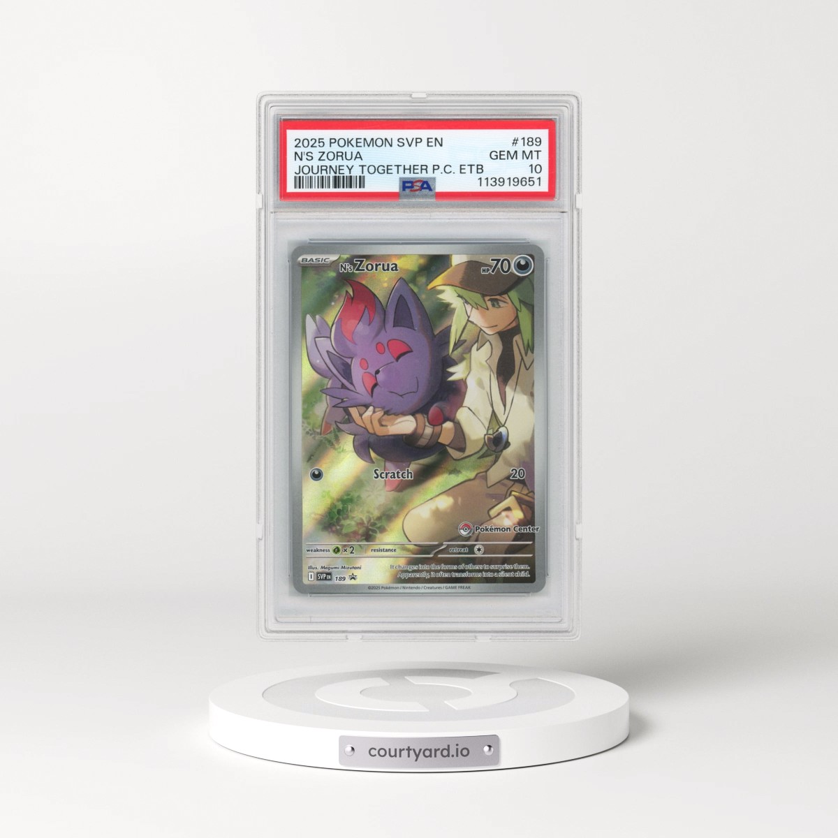 2025 Pokémon Svp EN-SV Black Star Promo #189 N's Zorua - Journey Together Pokemon Center Elite Trainer Box (PSA 10 GEM MINT)