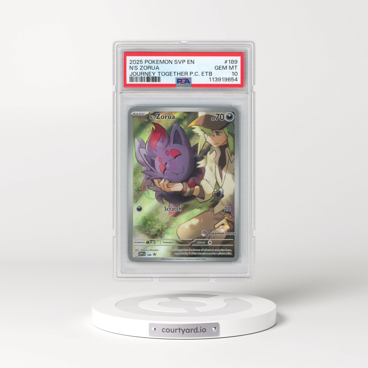 2025 Pokémon Svp EN-SV Black Star Promo #189 N's Zorua - Journey Together Pokemon Center Elite Trainer Box (PSA 10 GEM MINT)