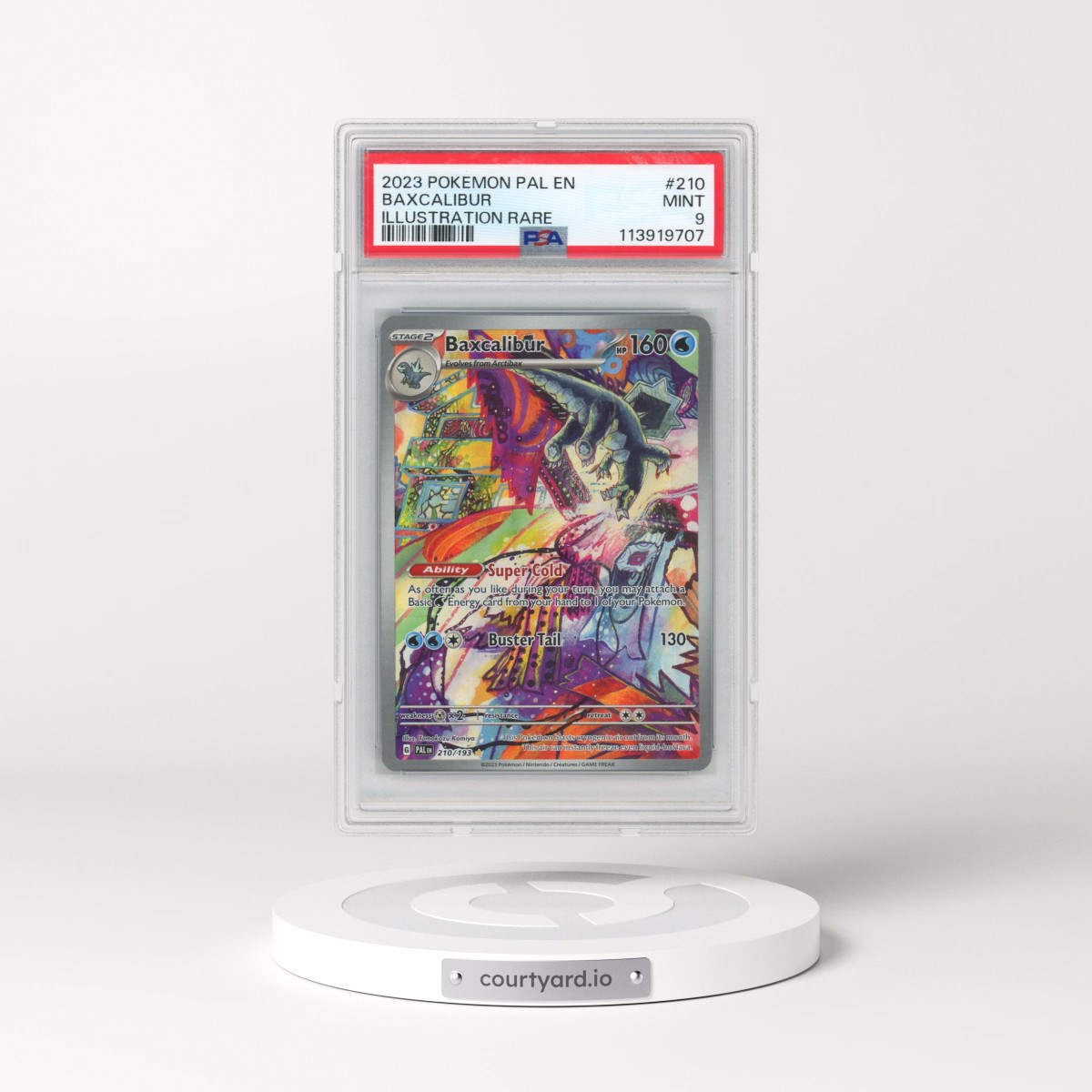 2023 Pokémon Pal EN-Paldea Evolved #210 Baxcalibur - Illustration Rare (PSA 9 MINT)