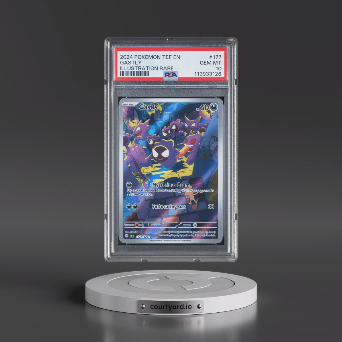 2024 Pokémon Tef EN-Temporal Forces #177 Gastly - Illustration Rare (PSA 10 GEM MINT)
