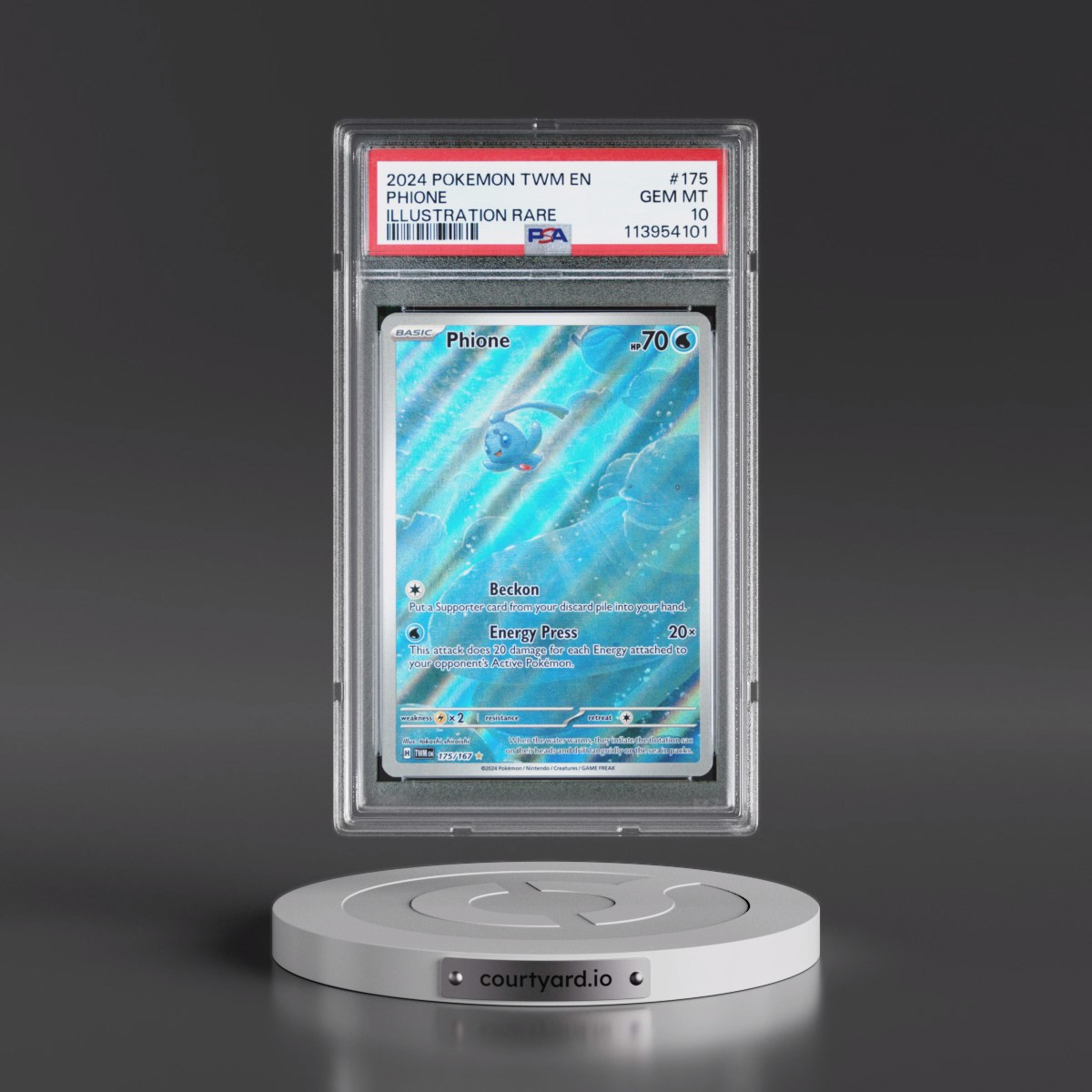 2024 Pokémon Twm EN-Twilight Masquerade #175 Phione - Illustration Rare (PSA 10 GEM MINT)