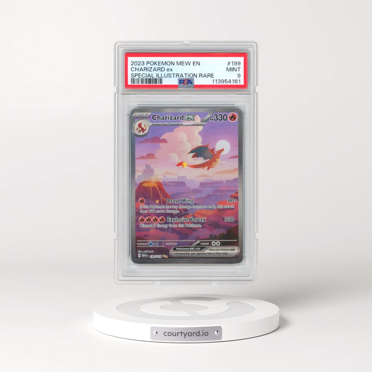 2023 Pokémon Mew EN-151 #199 Charizard EX - Holo Special Illustration Rare (PSA 9 MINT)