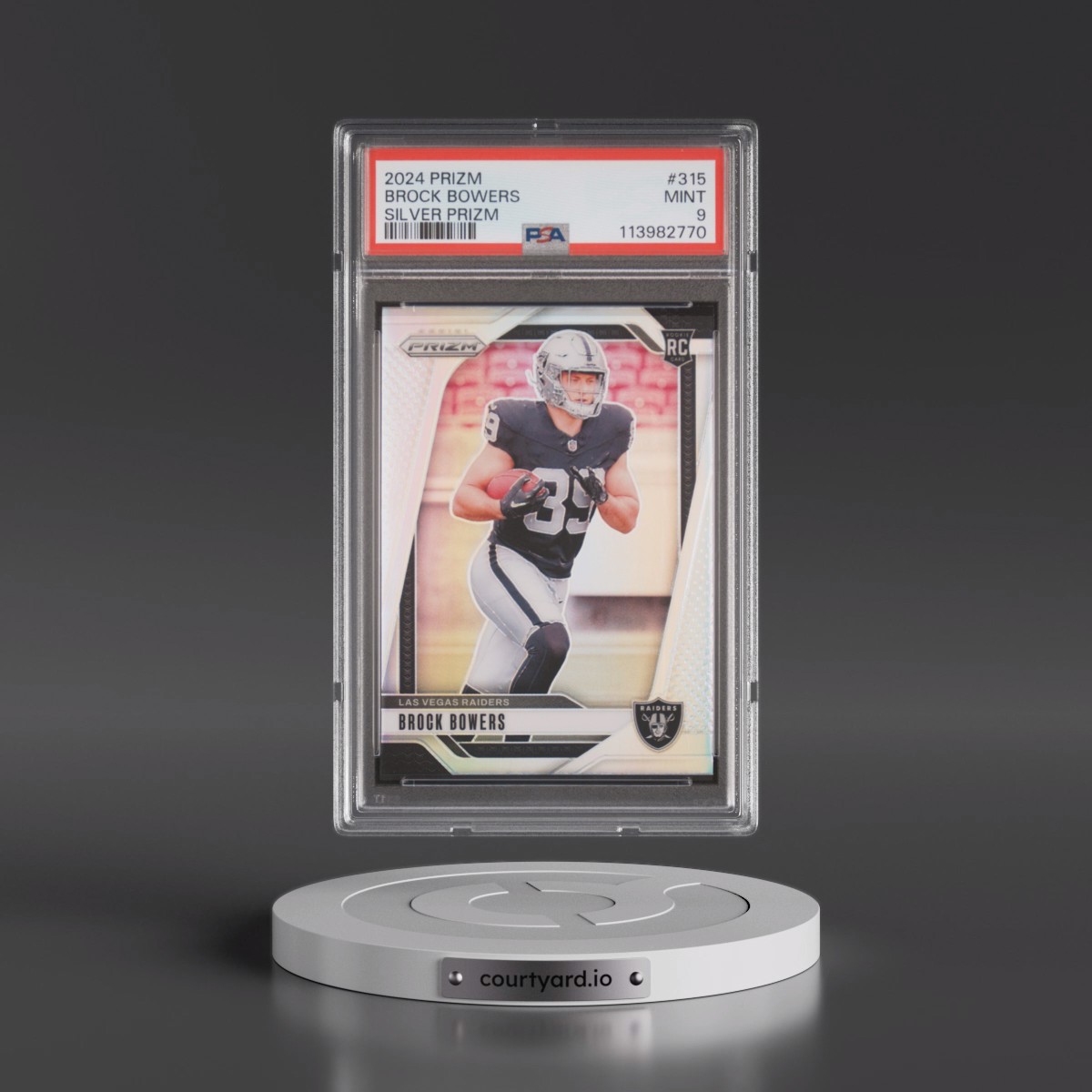 2024 Panini Prizm #315 Brock Bowers - Silver Prizm (PSA 9 MINT)