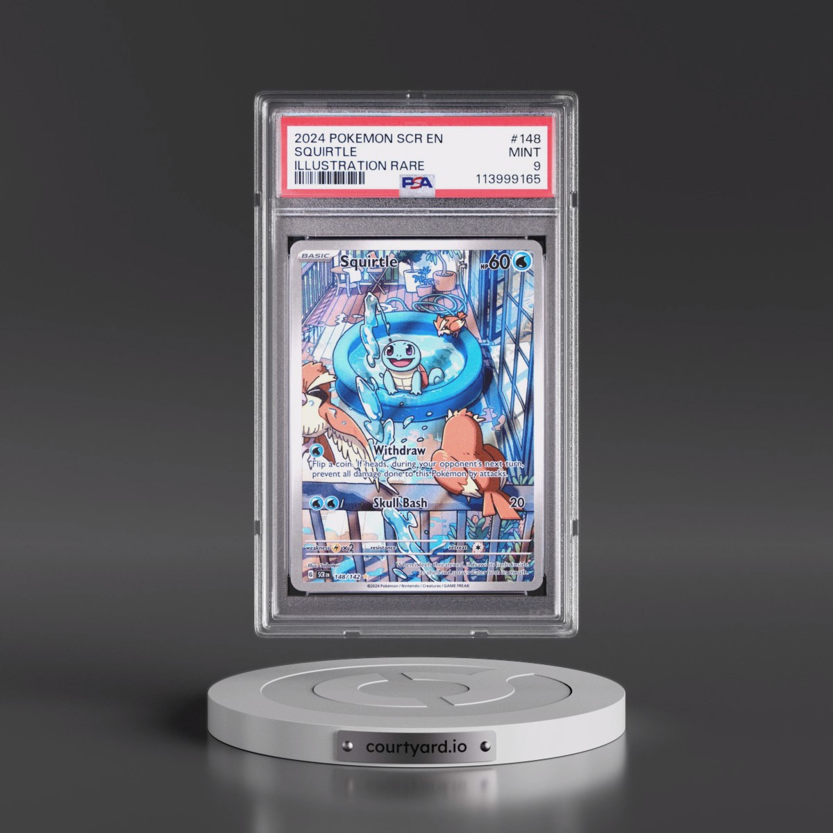 2024 Pokémon Scr EN-Stellar Crown #148 Squirtle - Illustration Rare (PSA 9 MINT)