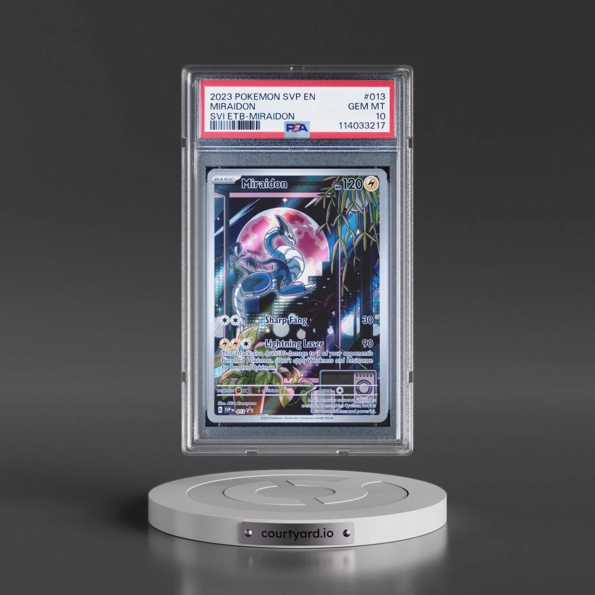 2023 Pokémon Svp EN-SV Black Star Promo #013 Miraidon - Scarlet & Violet Elite Trainer Box-Miraidon (PSA 10 GEM MINT)