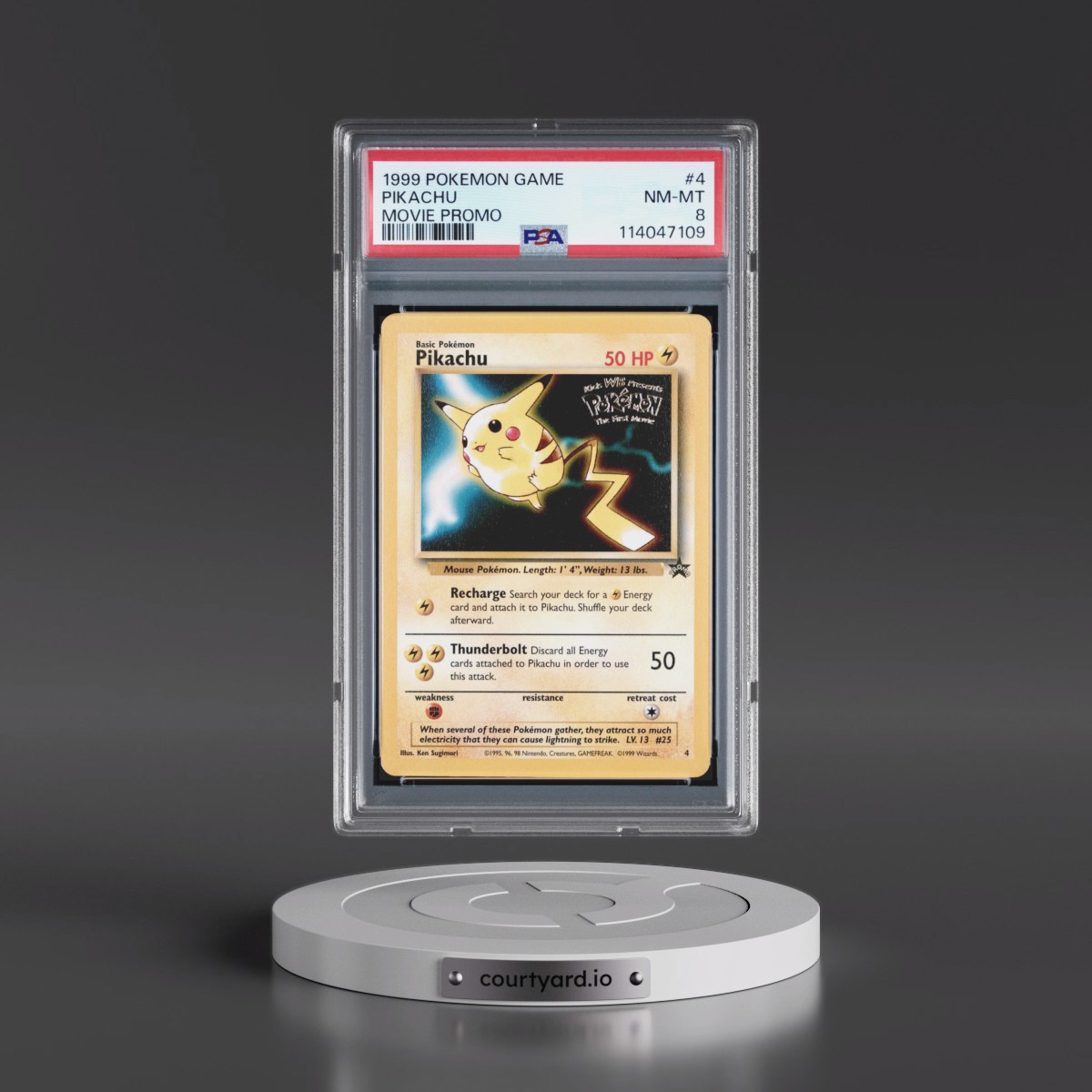 1999 Pokémon Game Movie #4 Pikachu - Movie Promo (PSA 8 NM-MT)