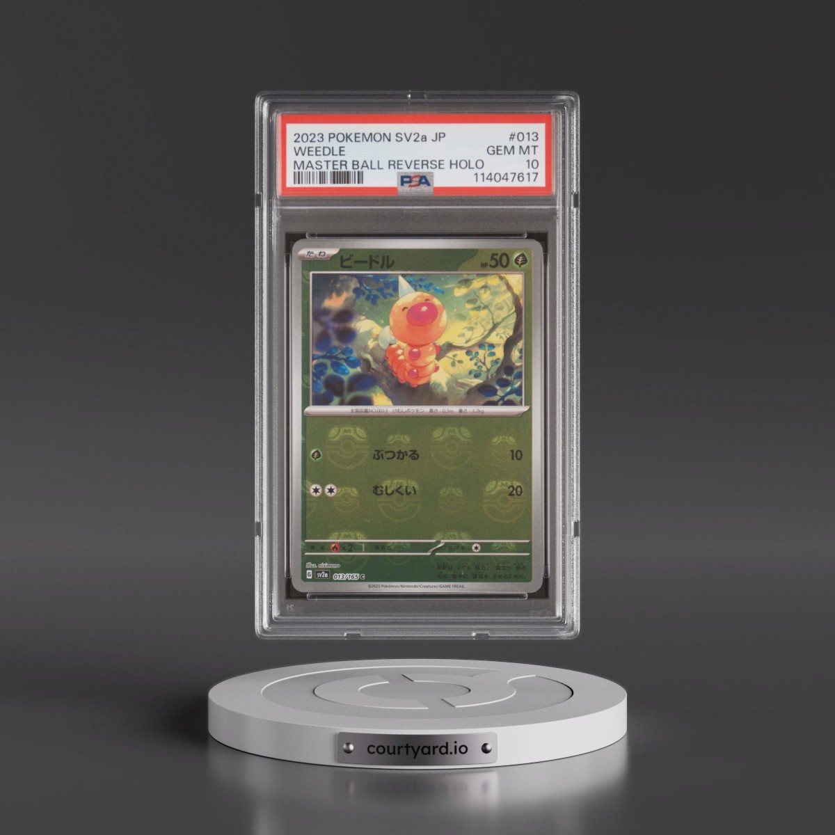2023 Pokémon Sv2a-Pokémon Card 151 #013 Weedle - Reverse Holo Master Ball (PSA 10 GEM MINT)