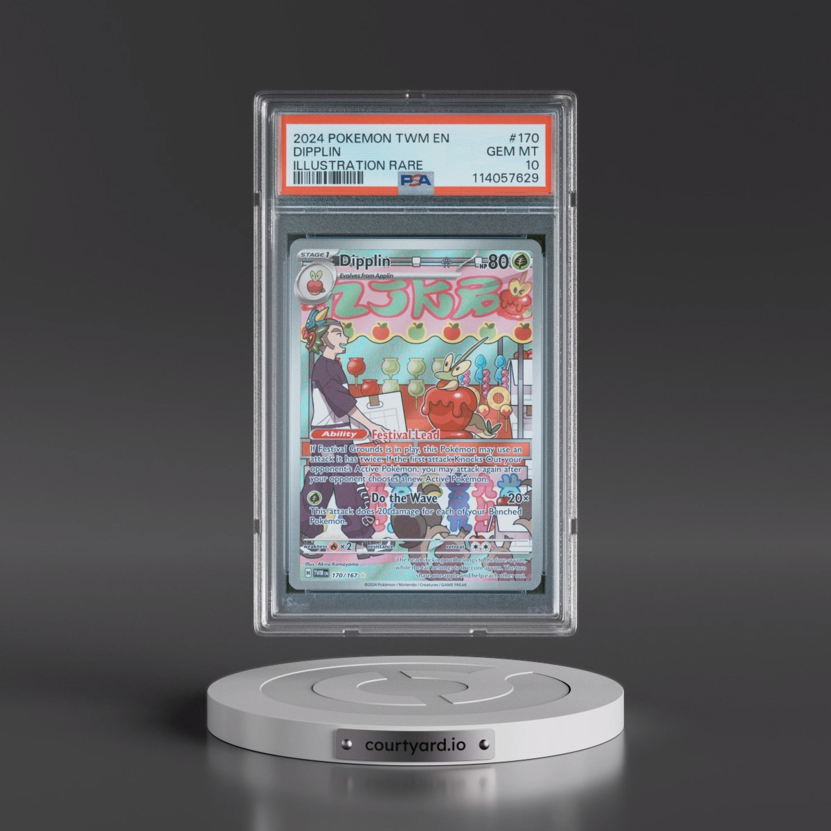 2024 Pokémon Twm EN-Twilight Masquerade #170 Dipplin - Illustration Rare (PSA 10 GEM MINT)