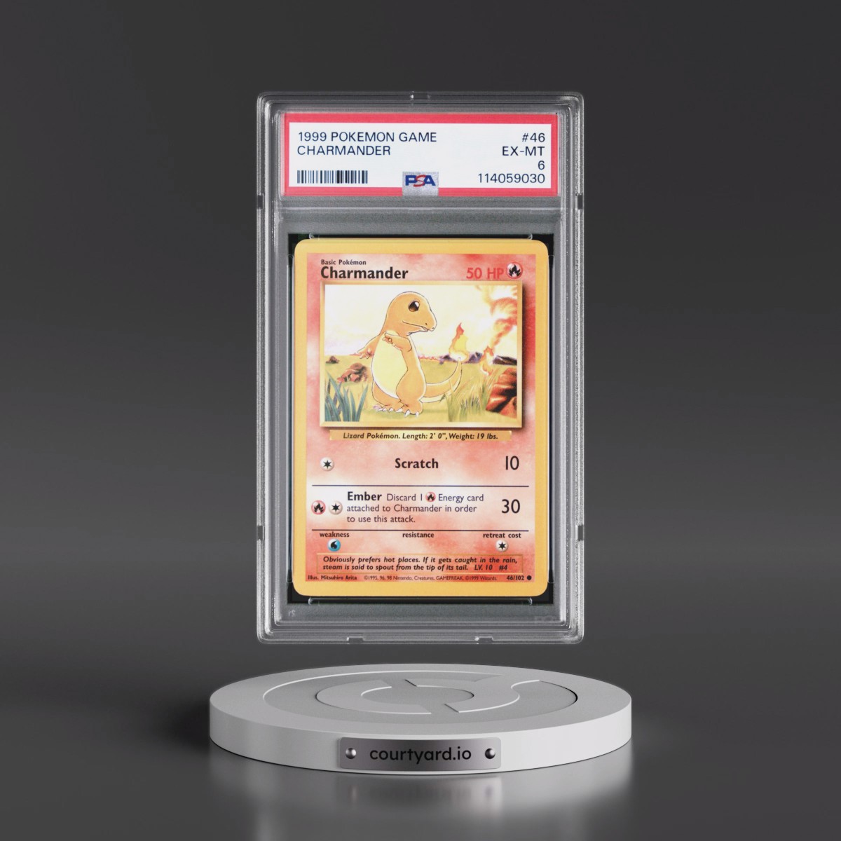 1999 Pokémon Game Charmander #46 PSA 6