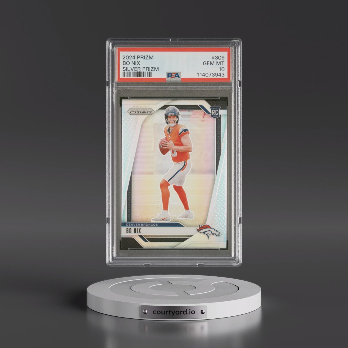2024 Panini Prizm #309 Bo Nix - Silver Prizm (PSA 10 GEM MINT)