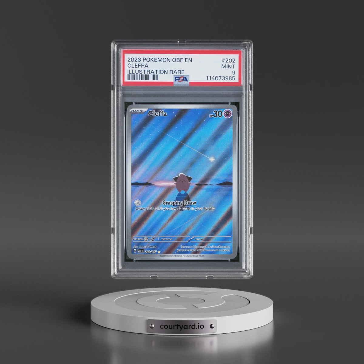 2023 Pokémon Obf EN-Obsidian Flames #202 Cleffa - Illustration Rare (PSA 9 MINT)