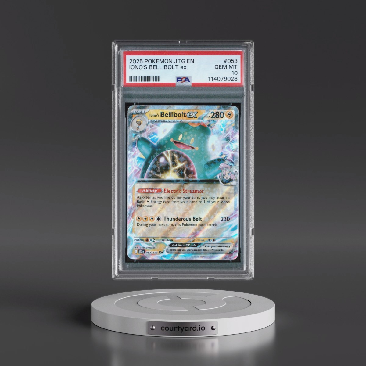2025 Pokémon Jtg EN-Journey Together #053 Iono's Bellibolt EX - Holo (PSA 10 GEM MINT)