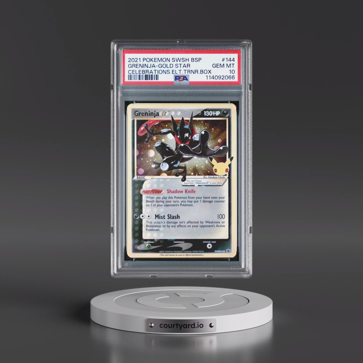 2021 Pokémon Swsh Black Star Promo #144 Greninja-Gold Star - Celebrations Elite Trainer Box (PSA 10 GEM MINT)