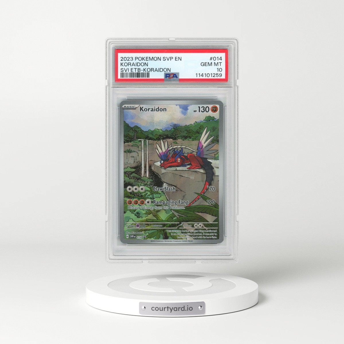 2023 Pokémon Svp EN-SV Black Star Promo #014 Koraidon - Scarlet & Violet Elite Trainer Box-Koraidon (PSA 10 GEM MINT)