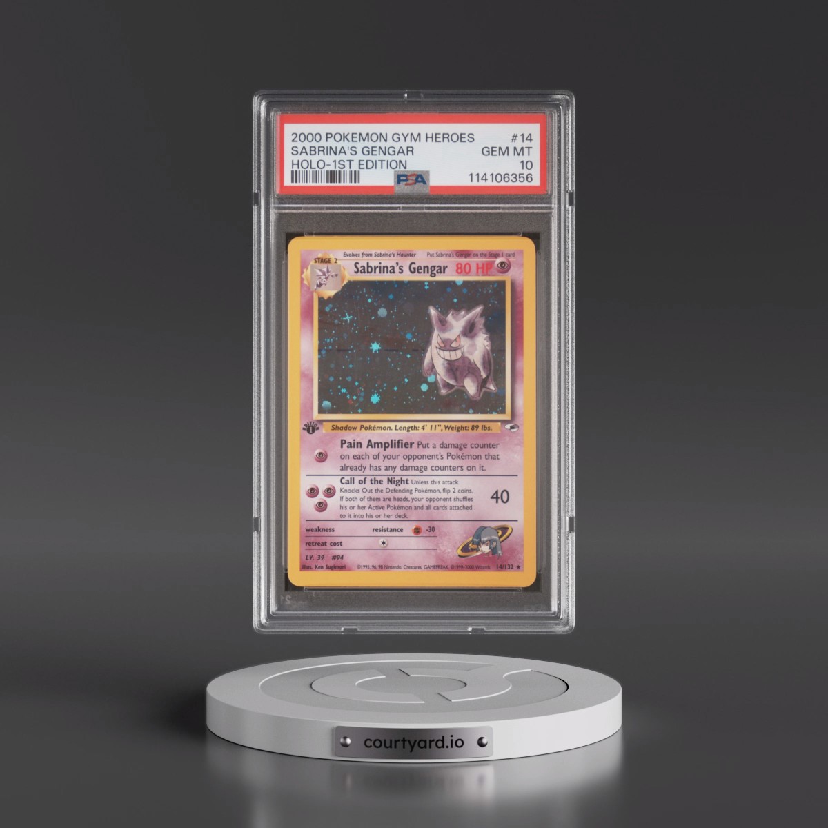 2000 Pokémon Gym Heroes #14 Sabrina's Gengar - 1st Edition Holo (PSA 10 GEM MINT)