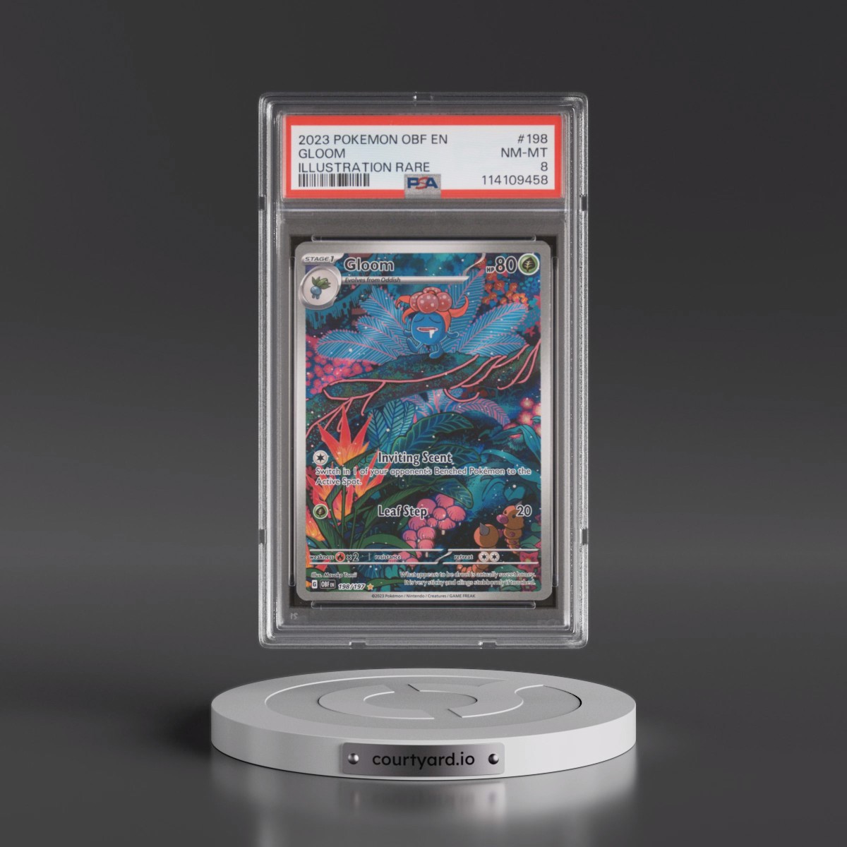 2023 Pokémon Obf EN-Obsidian Flames #198 Gloom - Illustration Rare (PSA 8 NM-MT)