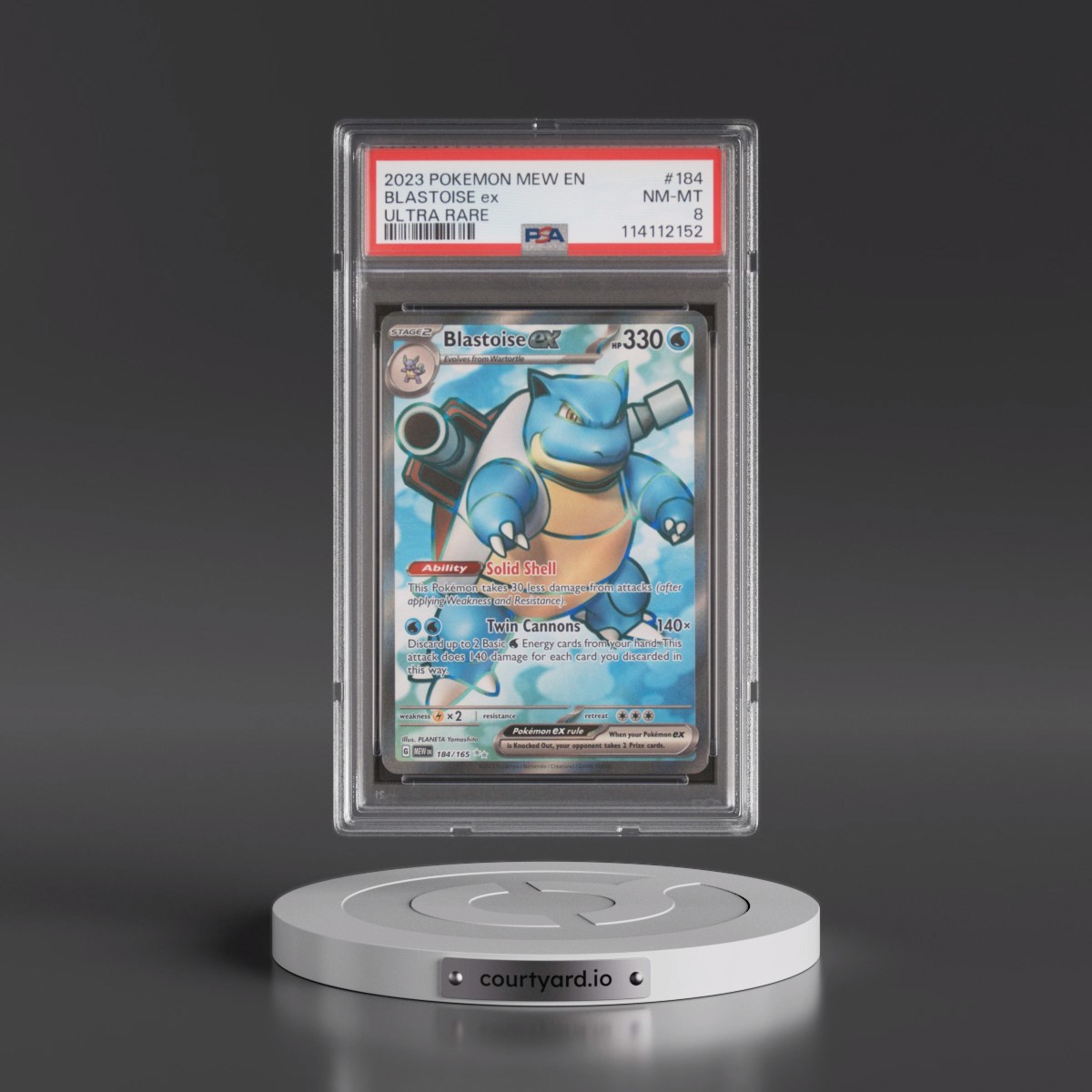 2023 Pokémon Mew EN-151 #184 Blastoise EX - Holo Ultra Rare (PSA 8 NM-MT)