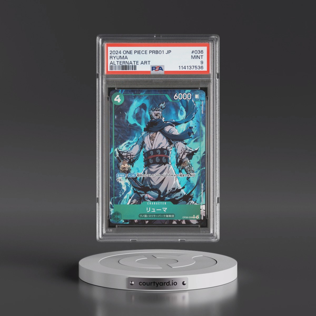 2024 One Piece Japanese PRB01-Premium Booster -One Piece Card the Best #036 Ryuma - Alternate Art (PSA 9 MINT)