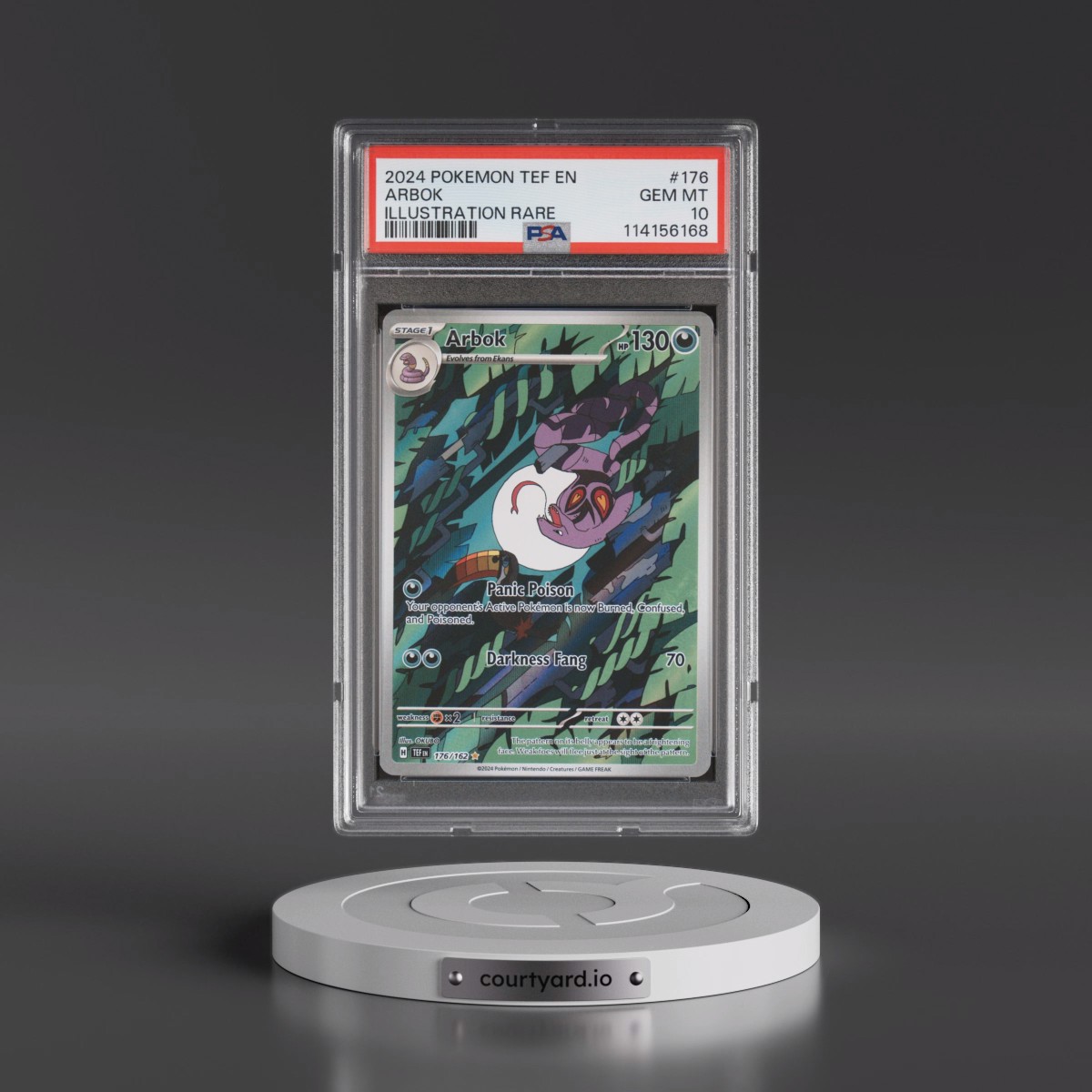 2024 Pokémon Tef EN-Temporal Forces #176 Arbok - Illustration Rare (PSA 10 GEM MINT)