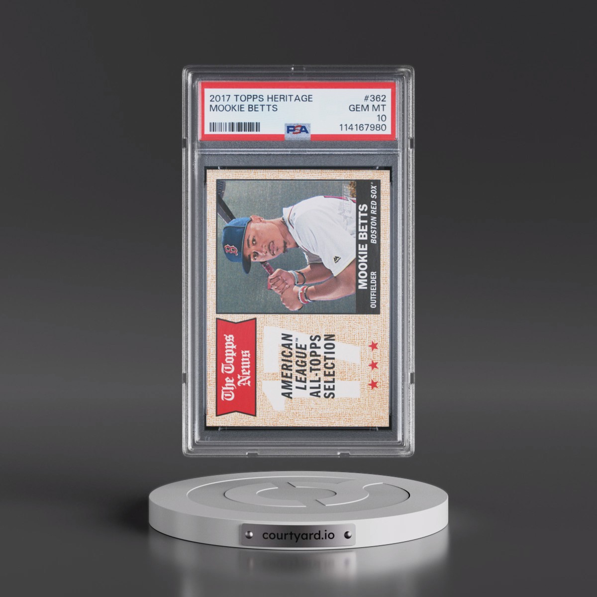 2017 Topps Heritage Mookie Betts #362 PSA 10