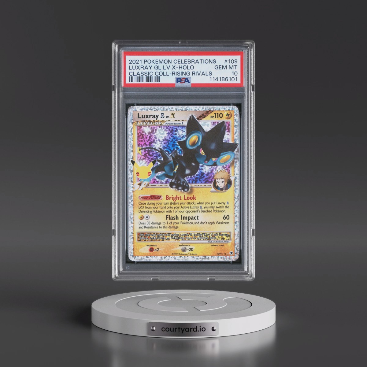 2021 Pokémon Celebrations Classic Collection #109 Luxray GL LV.X - Holo (PSA 10 GEM MINT)