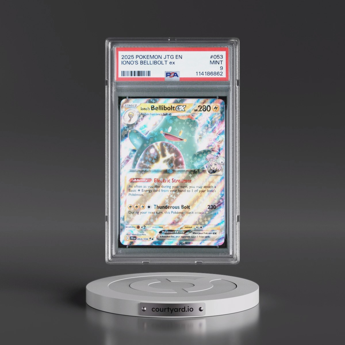 2025 Pokémon Jtg EN-Journey Together #053 Iono's Bellibolt EX - Holo (PSA 9 MINT)