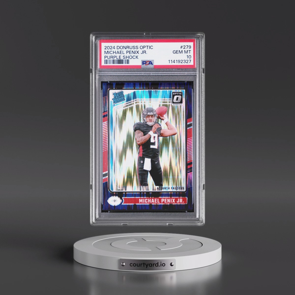 2024 Panini Donruss Optic #279 Michael Penix Jr. - Purple Shock (PSA 10 GEM MINT)