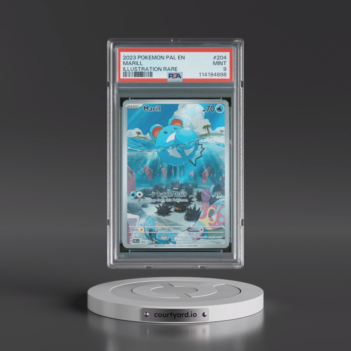 2023 Pokémon Pal EN-Paldea Evolved #204 Marill - Illustration Rare (PSA 9 MINT)