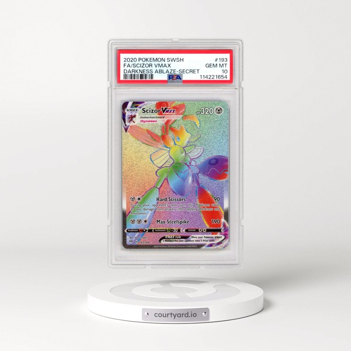 2020 Pokémon Sword & Shield Darkness Ablaze #193 Scizor Vmax - Full Art Secret (PSA 10 GEM MINT)