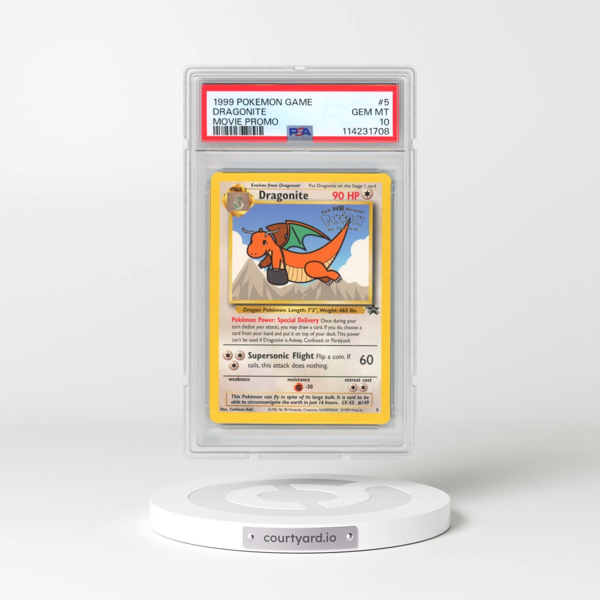 1999 Pokémon Game Movie #5 Dragonite - Movie Promo (PSA 10 GEM MINT)