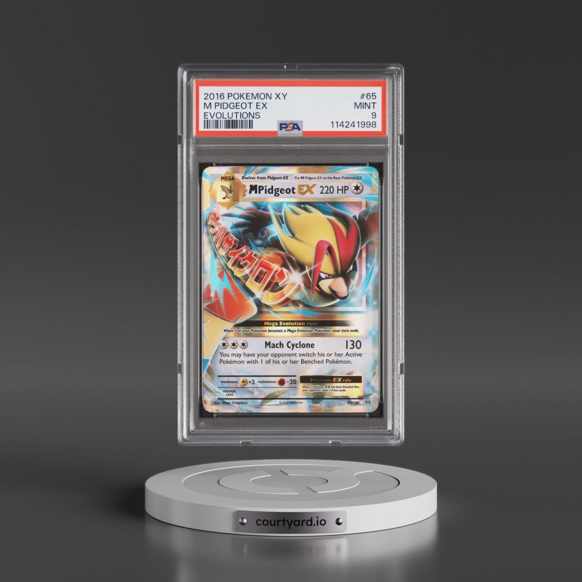 2016 Pokémon XY Evolutions #65 M Pidgeot EX - Holo (PSA 9 MINT)