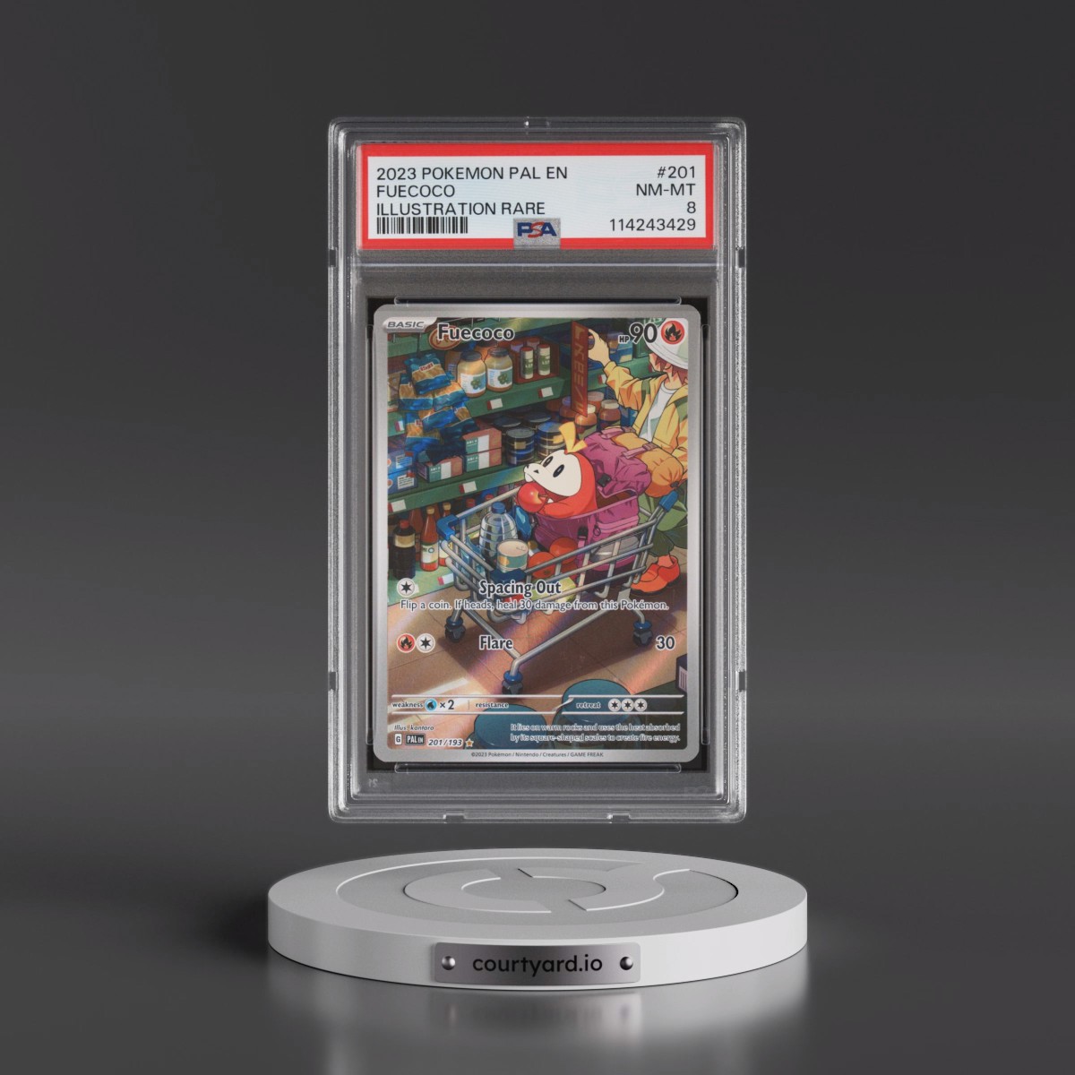 2023 Pokémon Pal EN-Paldea Evolved #201 Fuecoco - Illustration Rare (PSA 8 NM-MT)