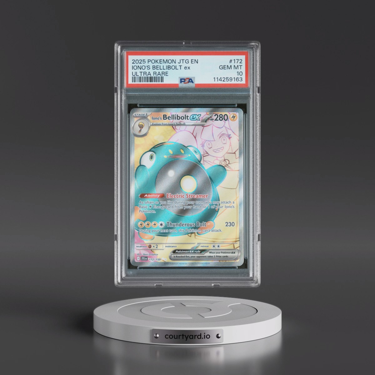 2025 Pokémon Jtg EN-Journey Together #172 Iono's Bellibolt EX - Holo Ultra Rare (PSA 10 GEM MINT)