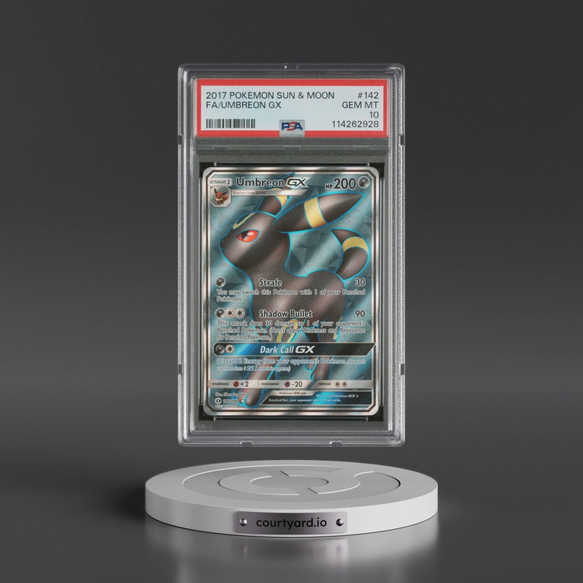 2017 Pokémon Sun & Moon #142 Umbreon GX - Holo Full Art (PSA 10 GEM MINT)