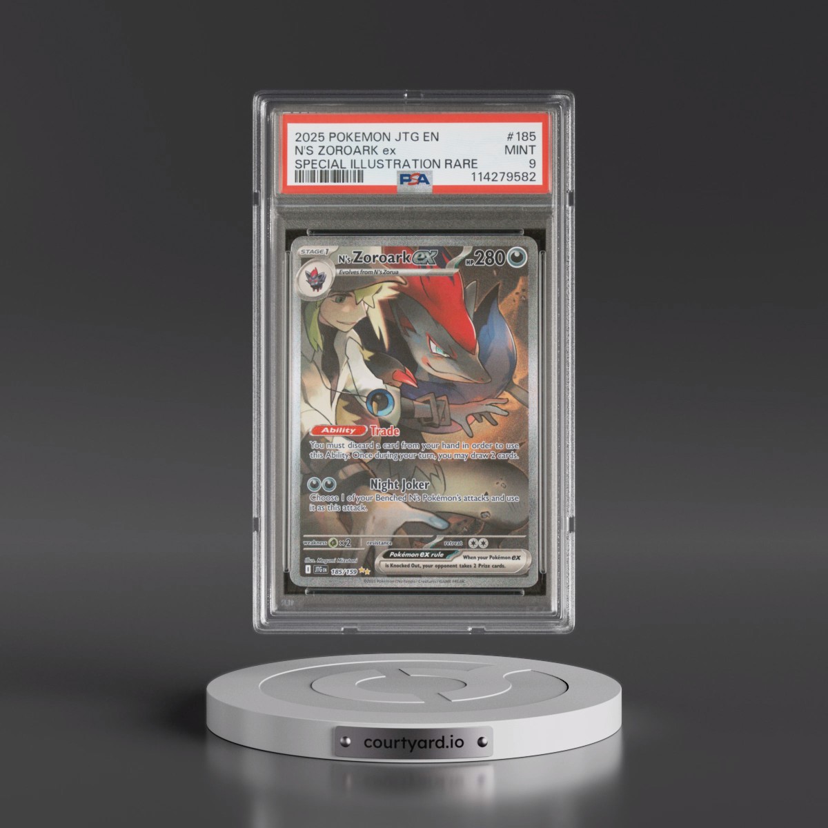 2025 Pokémon Jtg EN-Journey Together #185 N's Zoroark EX - Holo Special Illustration Rare (PSA 9 MINT)