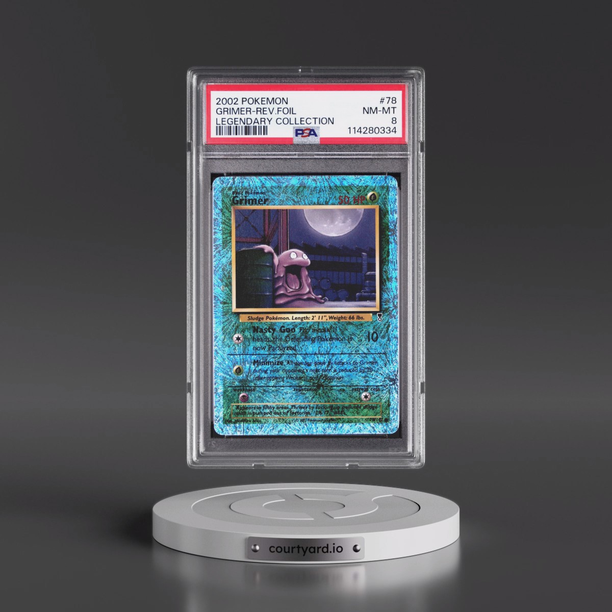 2002 Pokémon Legendary Collection #78 Grimer - Reverse Foil (PSA 8 NM-MT)