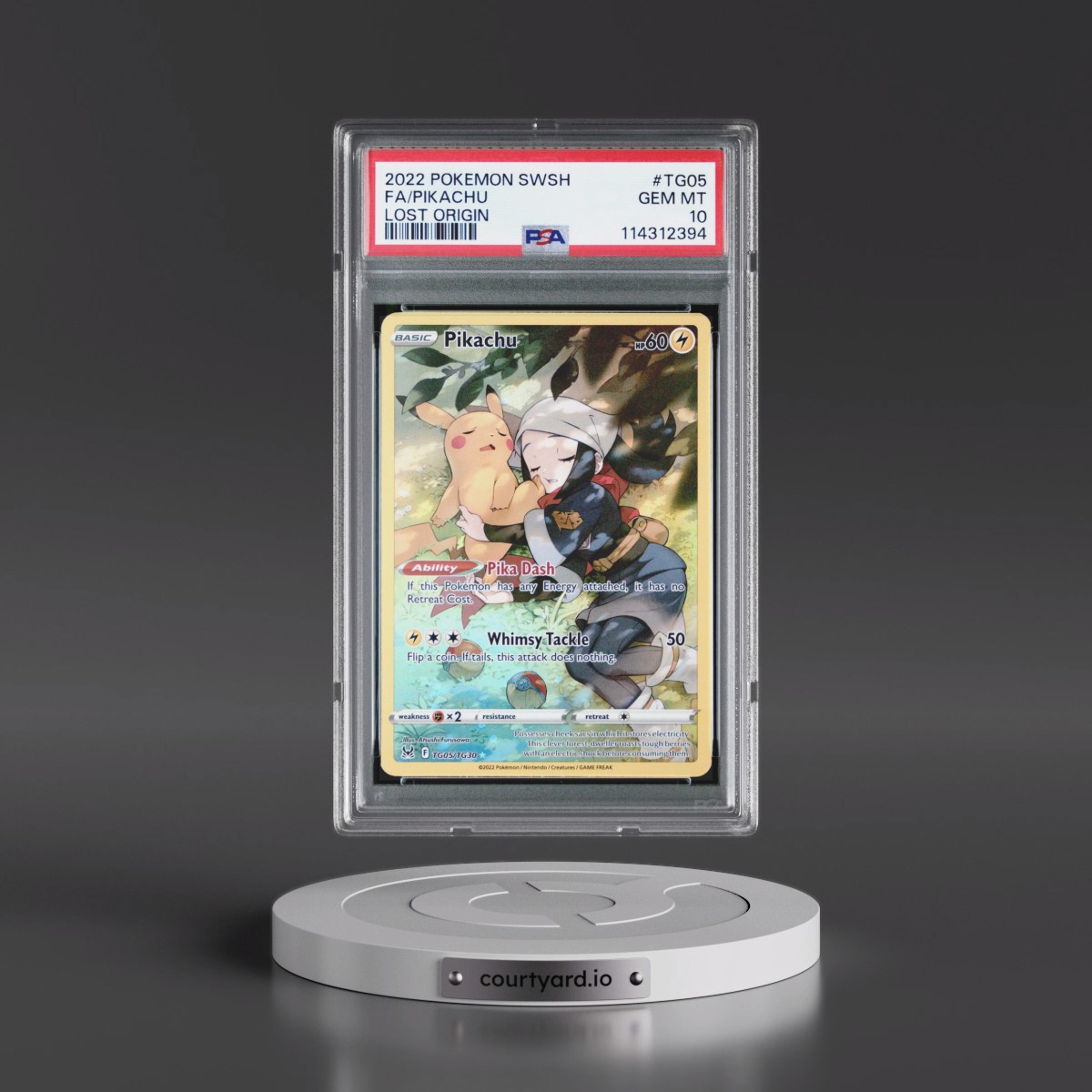 2022 Pokémon Sword & Shield Lost Origin #TG05 Pikachu - Full Art (PSA 10 GEM MINT)