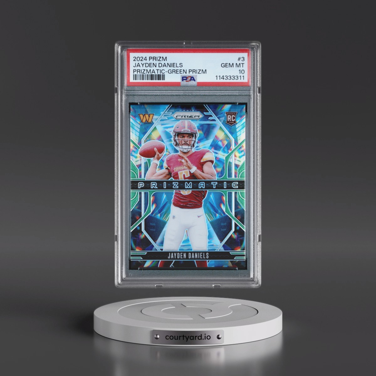2024 Panini Prizm Prizmatic #3 Jayden Daniels - Green Prizm (PSA 10 GEM MINT)