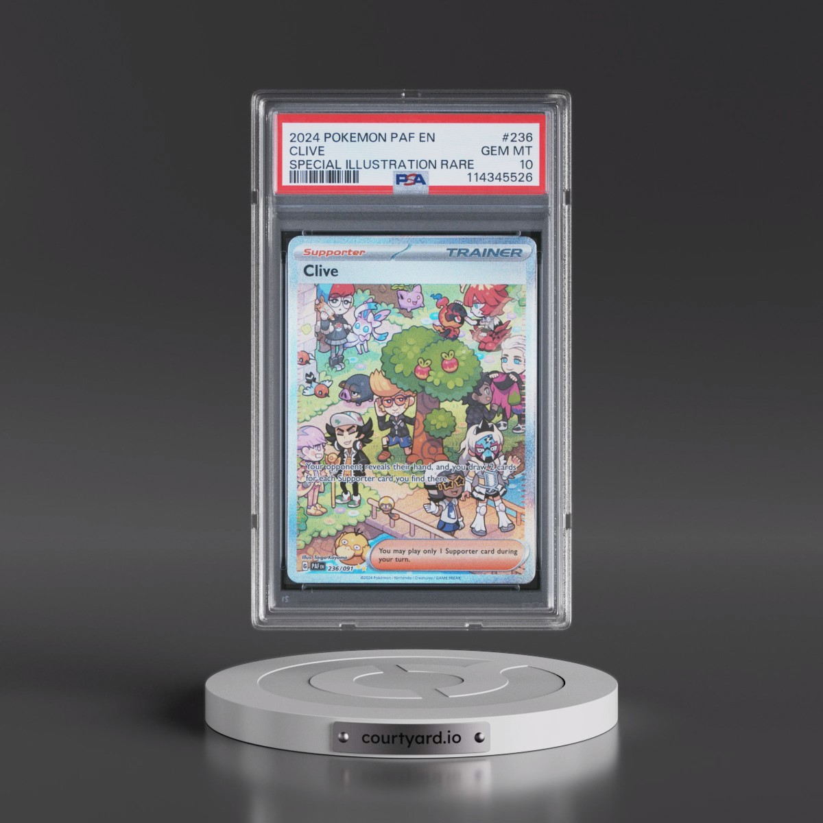 2024 Pokémon Paf EN-Paldean Fates #236 Clive - Special Illustration Rare (PSA 10 GEM MINT)