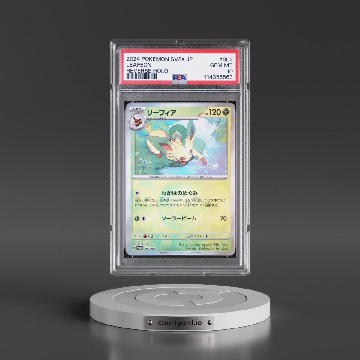 2024 Pokémon Sv8a-Terastal Fest EX #002 Leafeon - Reverse Holo (PSA 10 GEM MINT)
