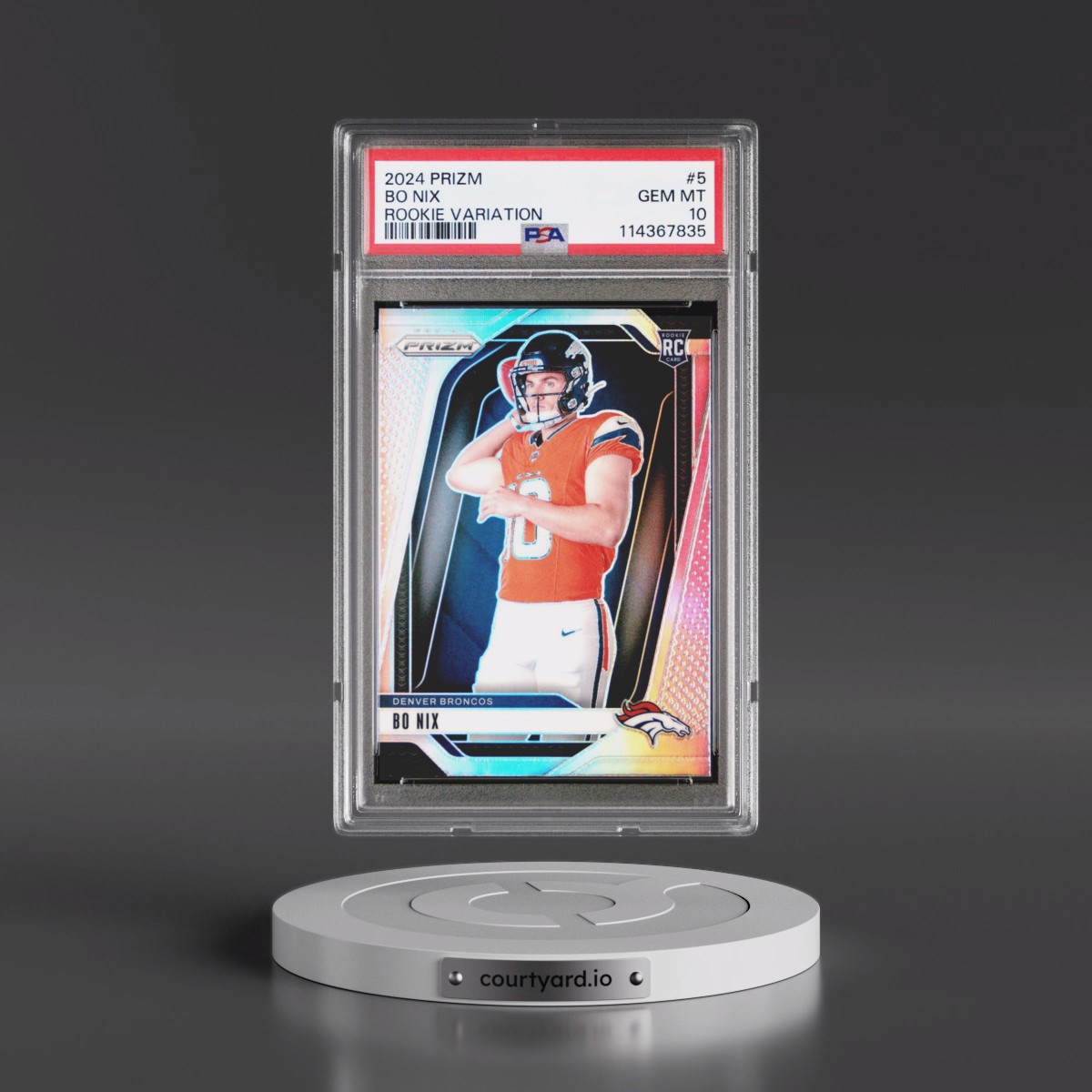 2024 Panini Prizm Rookie Variation #5 Bo Nix (PSA 10 GEM MINT)