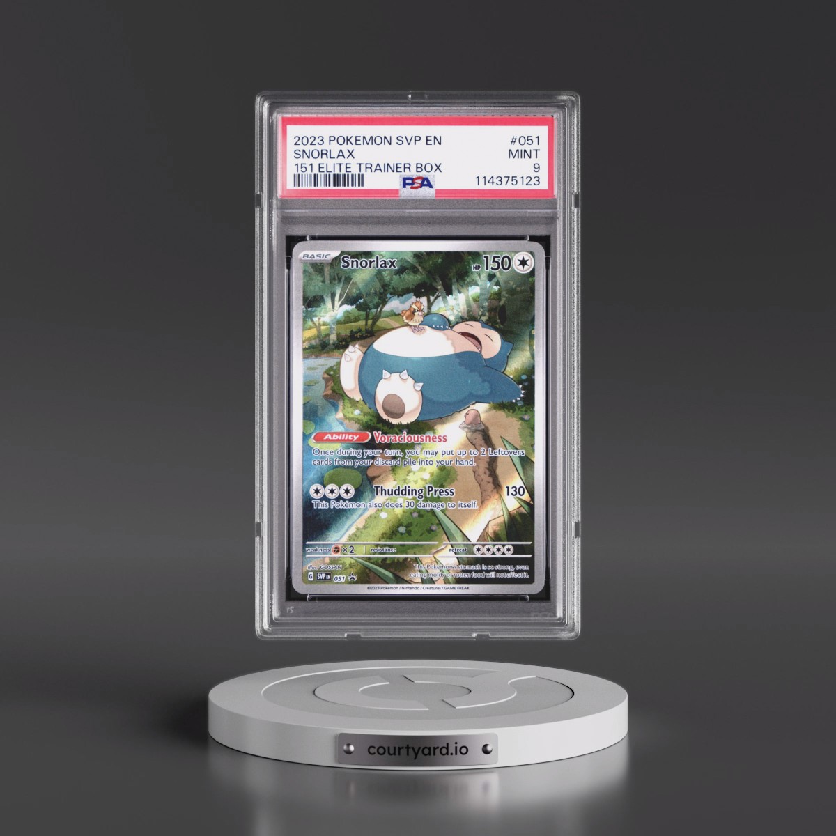 2023 Pokémon Svp EN-SV Black Star Promo #051 Snorlax - 151 Elite Trainer Box (PSA 9 MINT)