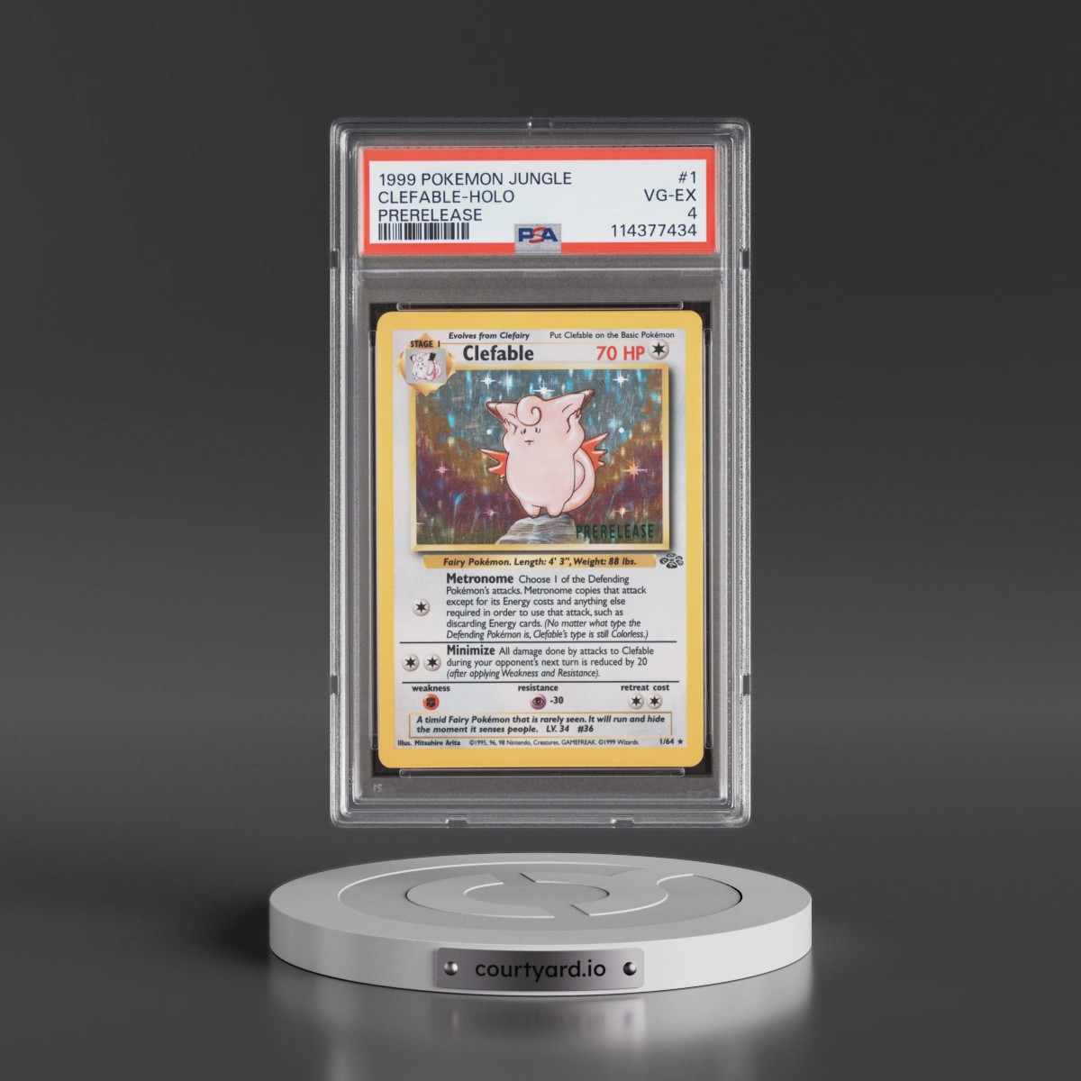 1999 Pokémon Jungle #1 Clefable - Holo Prerelease (PSA 4 VG-EX)