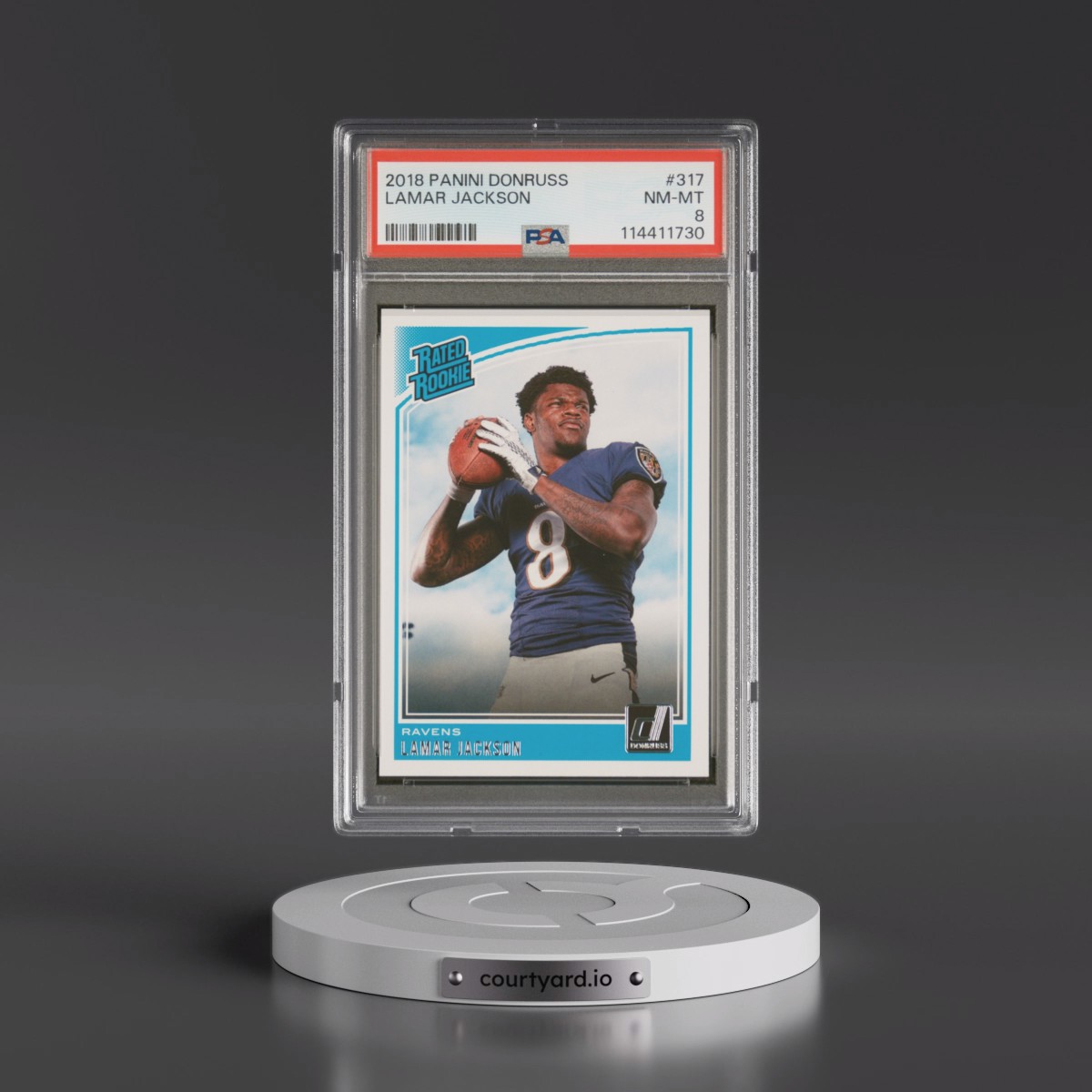 2018 Panini Donruss #317 Lamar Jackson (PSA 8 NM-MT)