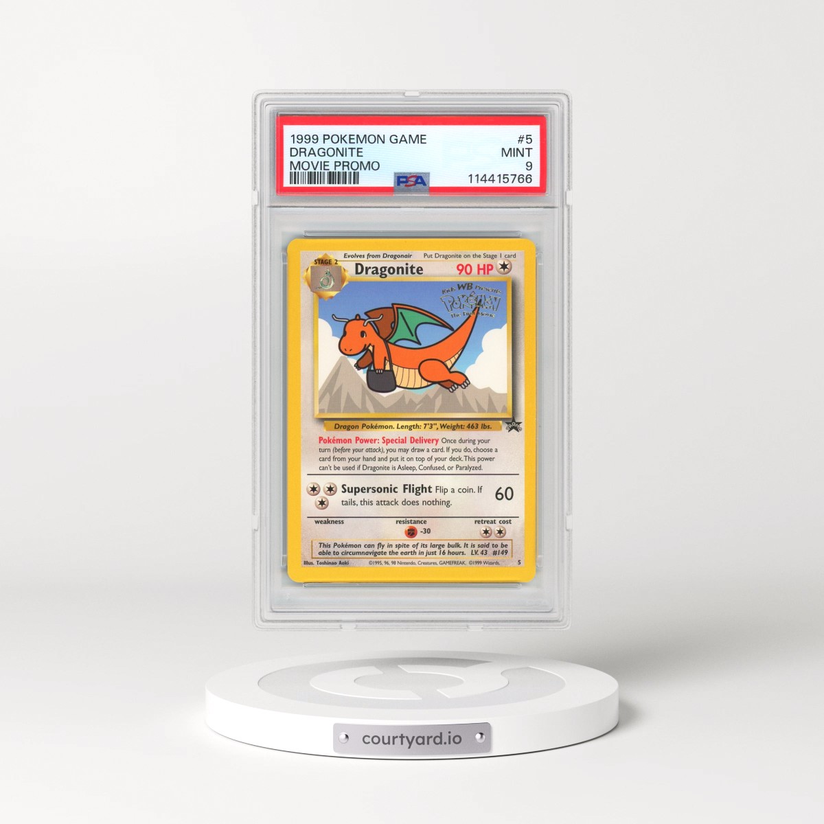 1999 Pokémon Game Movie #5 Dragonite - Movie Promo (PSA 9 MINT)