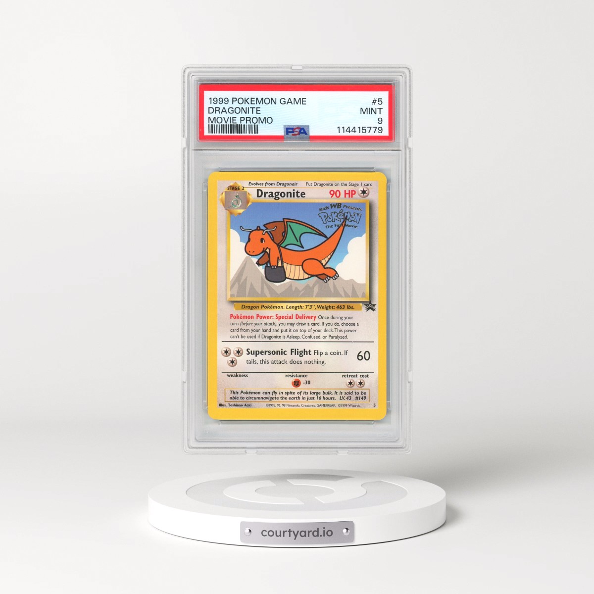 1999 Pokémon Game Movie #5 Dragonite - Movie Promo (PSA 9 MINT)