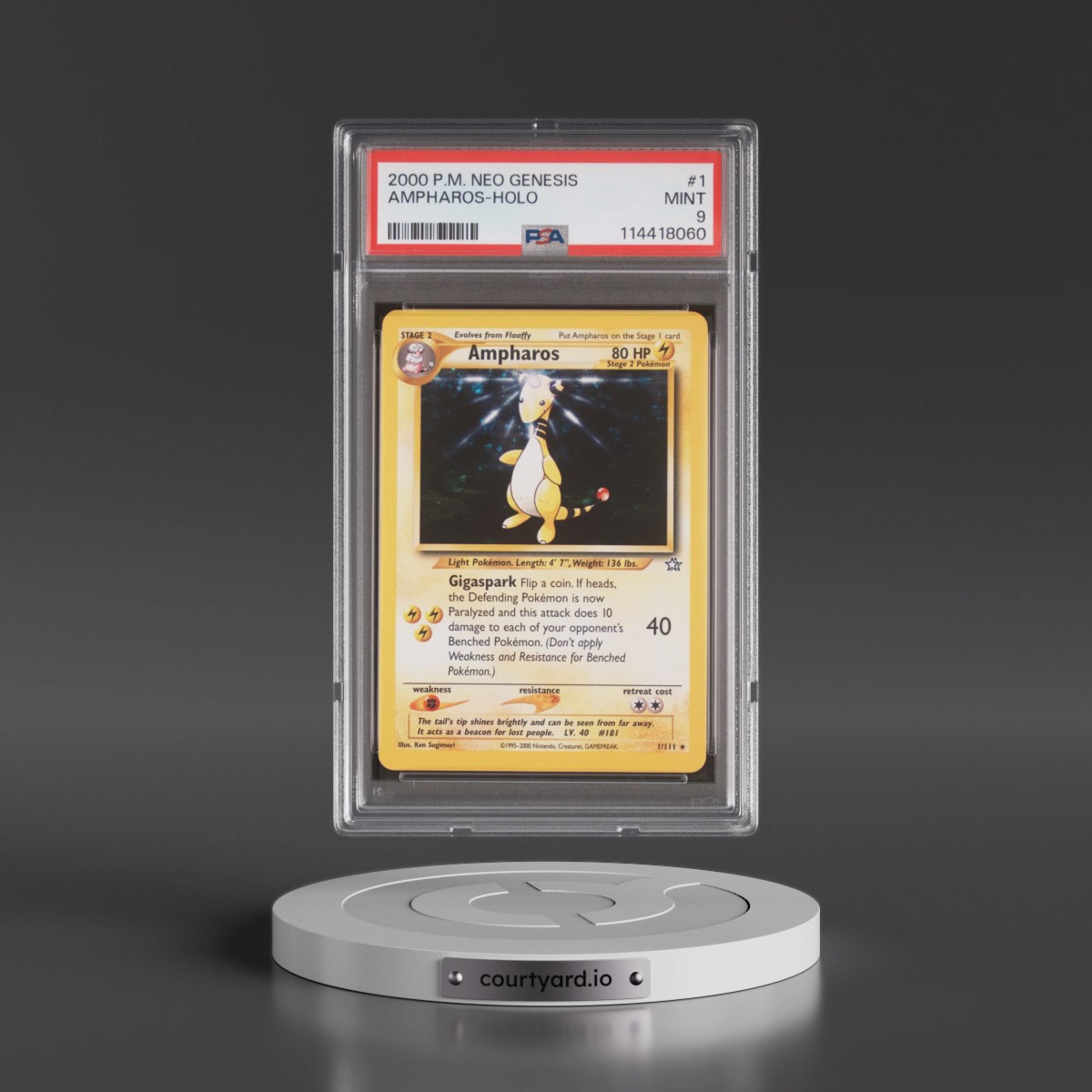 2000 Pokémon Neo Genesis #1 Ampharos - Holo (PSA 9 MINT)