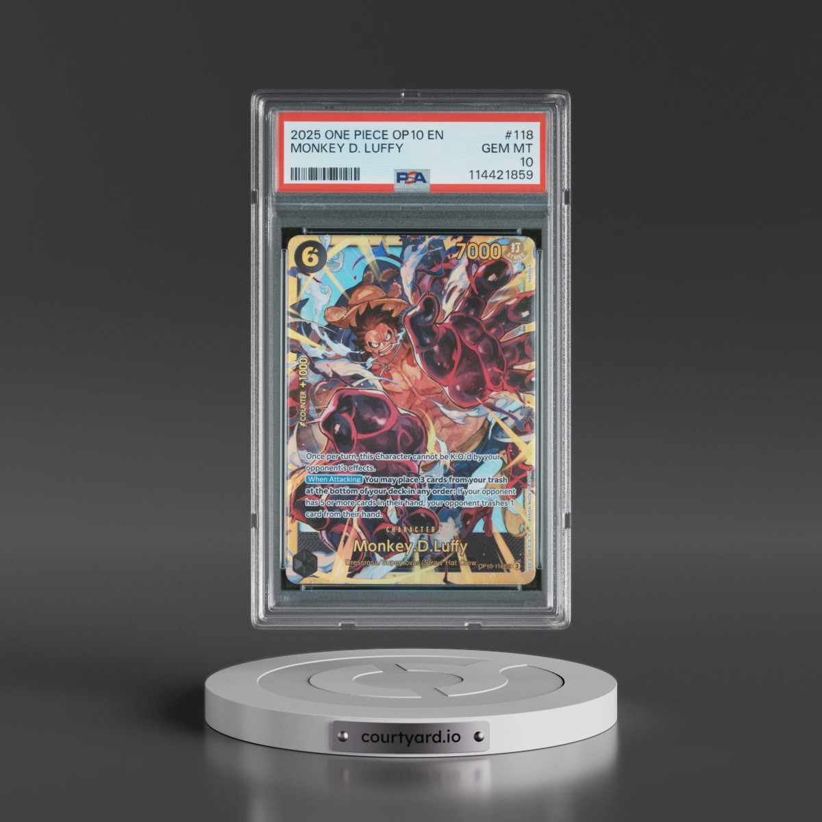 2025 One Piece OP10-Royal Blood #118 Monkey D. Luffy (PSA 10 GEM MINT)