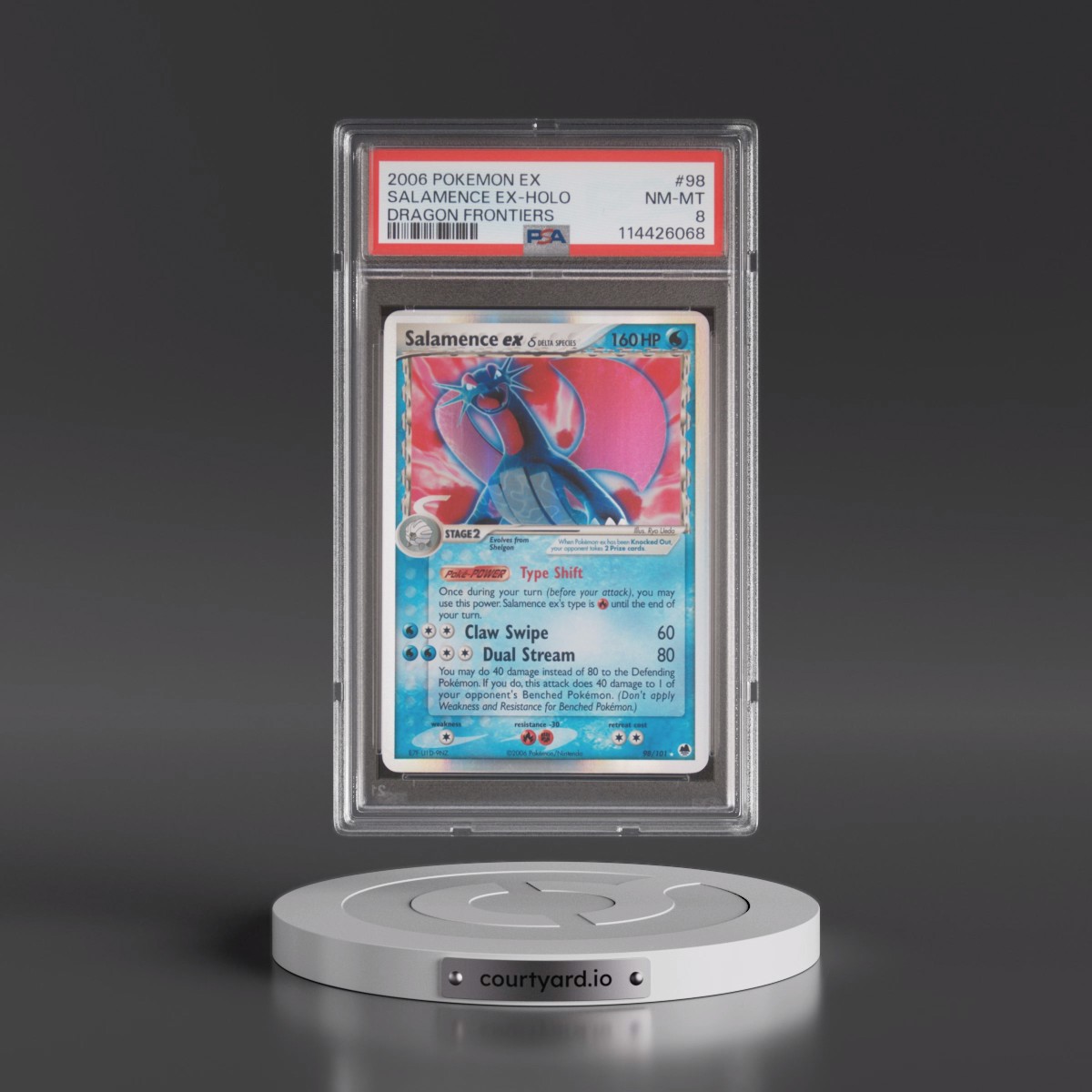 2006 Pokémon EX Dragon Frontiers #98 Salamence EX - Holo Holo (PSA 8 NM-MT)