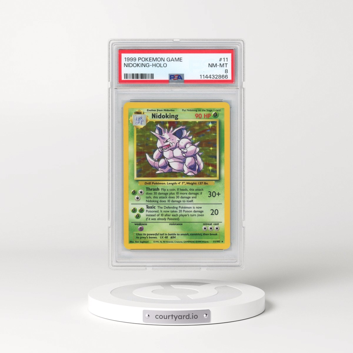 1999 Pokémon Game #11 Nidoking - Holo (PSA 8 NM-MT)